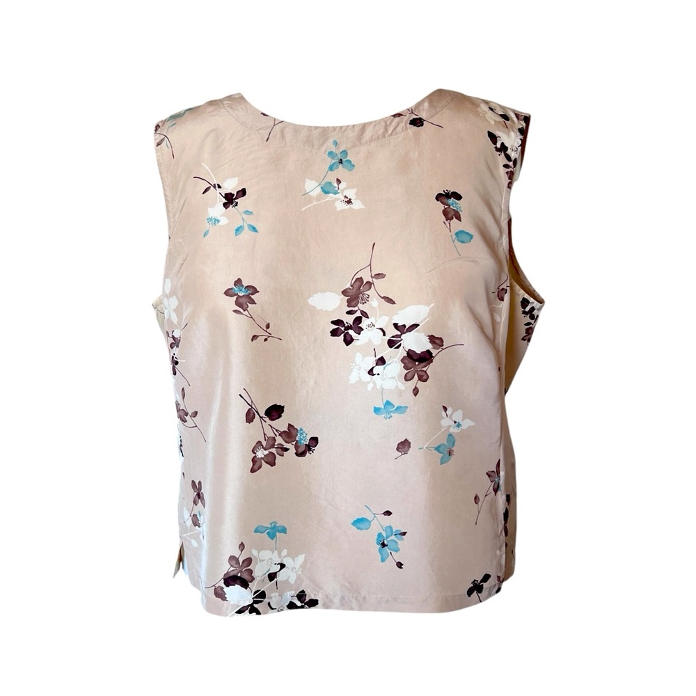 Elisabeth Liz Claiborne sleeveless washable silk top back button closure SZ 20.